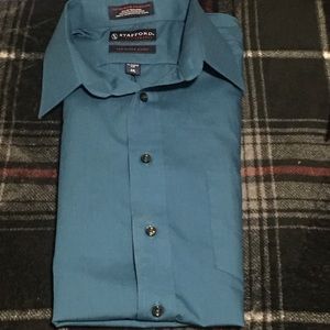 Stafford long sleeve blue shirt